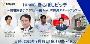 【第53回】きらぼしピッチ～現場実装テクノロジー編 feat. 町田発スタートアップ～